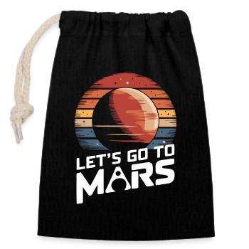 Mars Planet Planeten Sonnensystem - Verschließbarer Geschenkbeutel aus Baumwolle (14x20cm) - Schwarz - Vorne