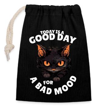 Today is a good day for bad moods - Verschließbarer Geschenkbeutel aus Baumwolle (14x20cm) - Schwarz - Vorne