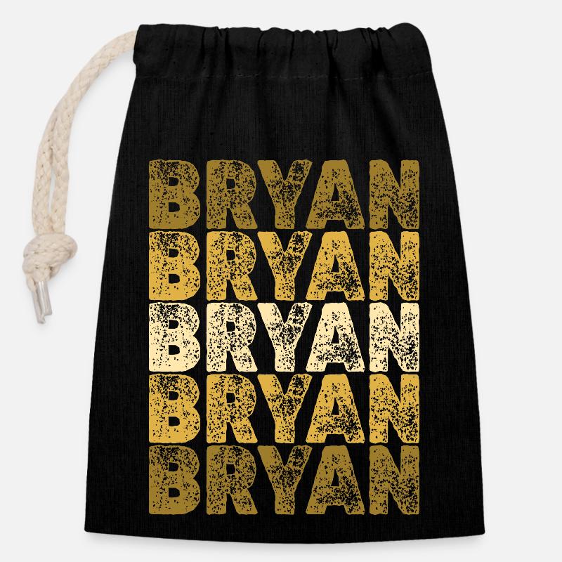 Roots Bryan - Closable cotton gift bag (14x20cm) - black