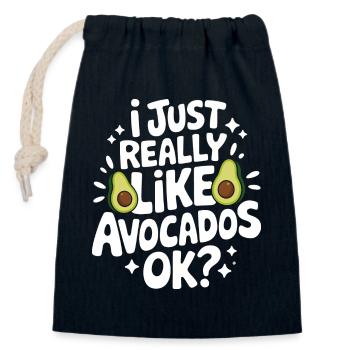 Avocado Food Guacamole Vegan - Closable cotton gift bag (14x20cm) - navy - Front