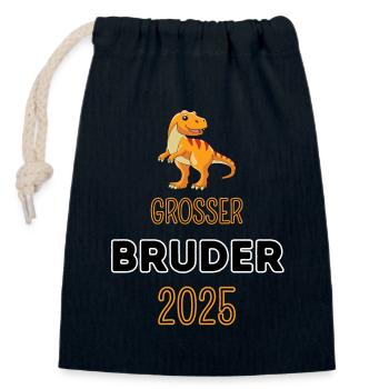 Großer Bruder 2025 - Verschließbarer Geschenkbeutel aus Baumwolle (14x20cm) - Navy - Vorne