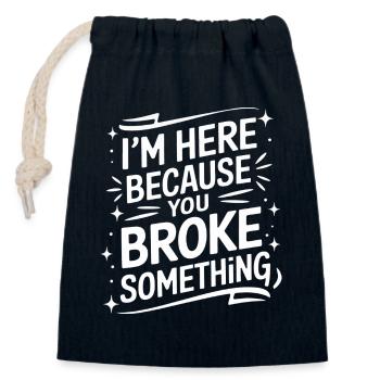 Support technique Informatique - Sac cadeau en coton avec cordon (14 x 20 cm) - bleu marine - Devant