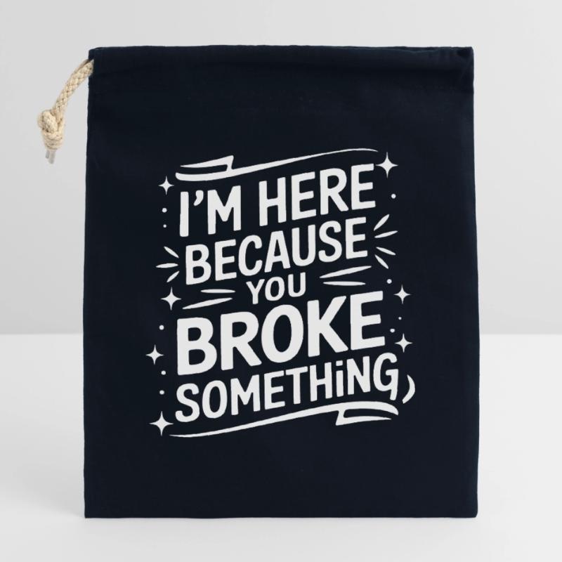Technischer Support Computerfreak Nerd Verschließbarer Geschenkbeutel aus Baumwolle (14x20cm)