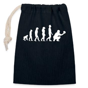 Evolution Baseball - Entwicklungslinie - Verschließbarer Geschenkbeutel aus Baumwolle (14x20cm) - Navy - Vorne