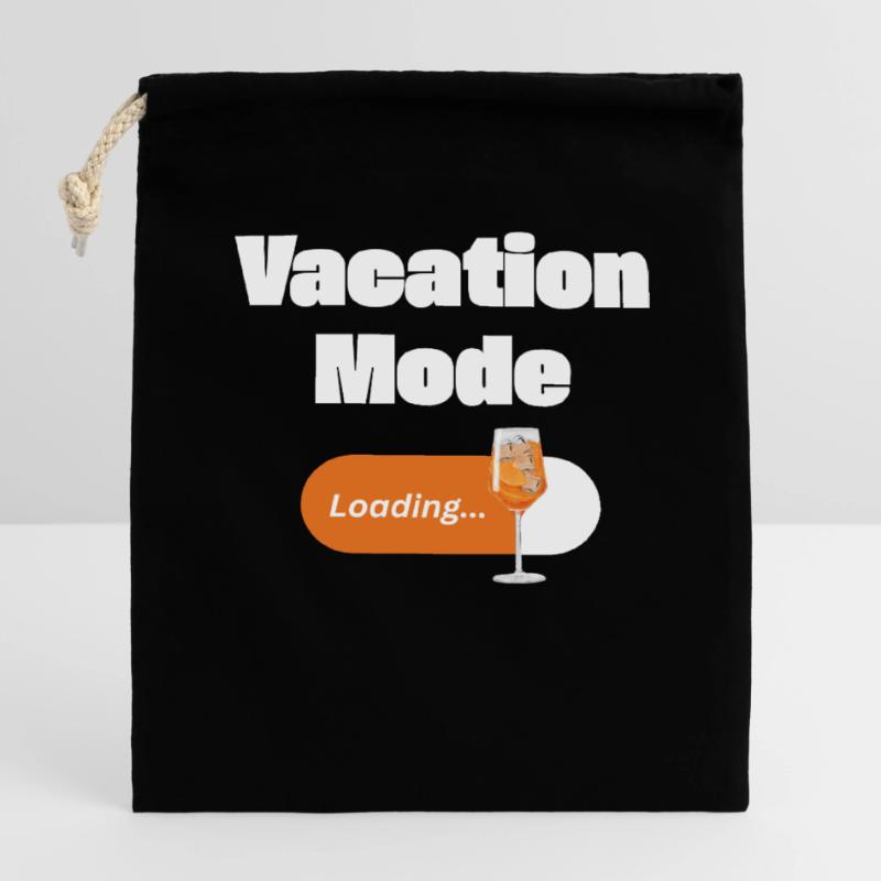 Vacation Mode On – Spritz with Loading Bar (light) Closable cotton gift bag (14x20cm)