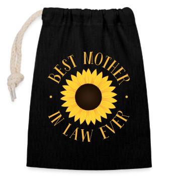 Best Mother in Law Ever - Closable cotton gift bag (14x20cm) - black - Front