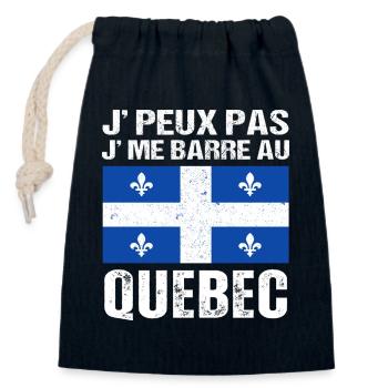 Ich kann nicht in Quebec gehen Quebec Geschenk - Verschließbarer Geschenkbeutel aus Baumwolle (14x20cm) - Navy - Vorne