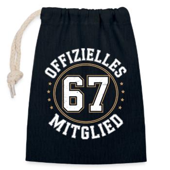 Déclaration officielle du 67e anniversaire du membre - Sac cadeau en coton avec cordon (14 x 20 cm) - bleu marine - Devant