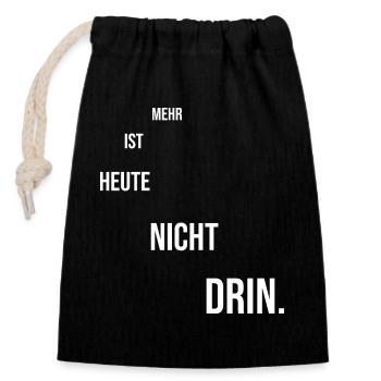 Motivational saying - Closable cotton gift bag (14x20cm) - black - Front