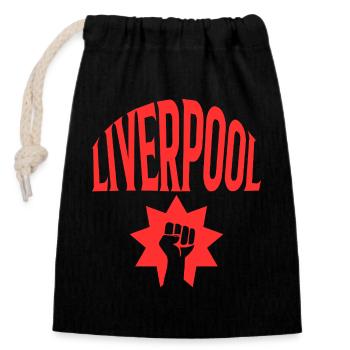 Liverpool - Verschließbarer Geschenkbeutel aus Baumwolle (14x20cm) - Schwarz - Vorne