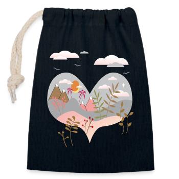Landscape - Closable cotton gift bag (14x20cm) - navy - Front