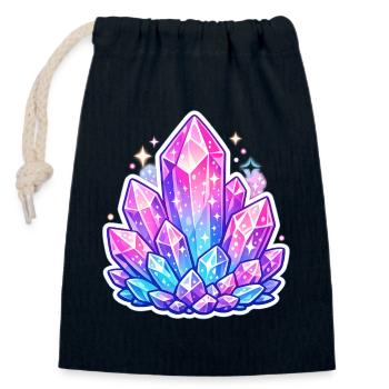 Colorful Crystal Dreams - Closable cotton gift bag (14x20cm) - navy - Front