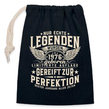 Legends were born in 1976 - Closable cotton gift bag (14x20cm) - navy - Front