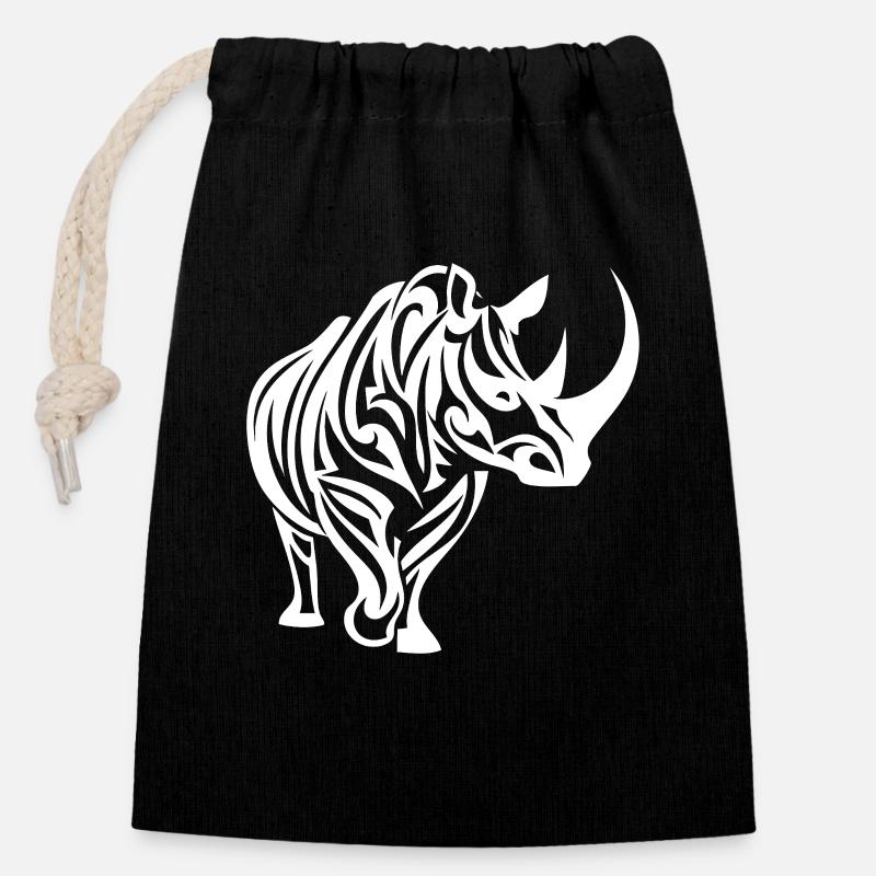 Zebra Linienkunst Tribal - Verschließbarer Geschenkbeutel aus Baumwolle (14x20cm) - Schwarz