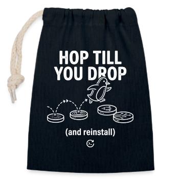 Hop Till You Drop Linux Reinstall - Verschließbarer Geschenkbeutel aus Baumwolle (14x20cm) - Navy - Vorne