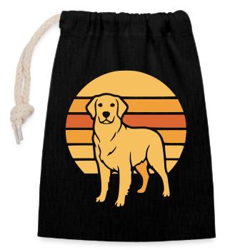 Hund Retro Sunset Flat Icon - Verschließbarer Geschenkbeutel aus Baumwolle (14x20cm) - Schwarz - Vorne