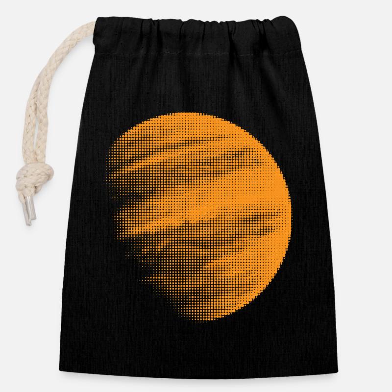 Jupiter Planet - Closable cotton gift bag (14x20cm) - black