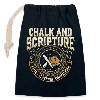 Chalk and Scripture Christlicher Lehrer Jesus - Verschließbarer Geschenkbeutel aus Baumwolle (14x20cm) - Navy - Vorne