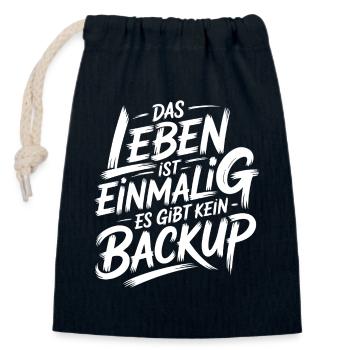 Leben ohne Backup - Verschließbarer Geschenkbeutel aus Baumwolle (14x20cm) - Navy - Vorne