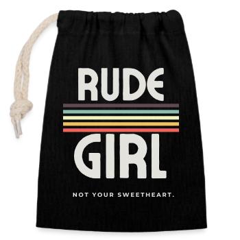 Rude Girl – Punk-Ästhetik - Verschließbarer Geschenkbeutel aus Baumwolle (14x20cm) - Schwarz - Vorne