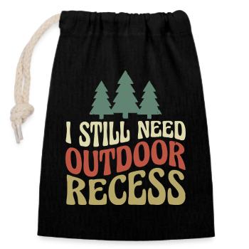 I have Rando Humour hiking - Closable cotton gift bag (14x20cm) - black - Front