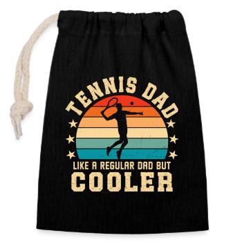 Un père de tennis comme un père ordinaire mais plus cool - Sac cadeau en coton avec cordon (14 x 20 cm) - noir - Devant