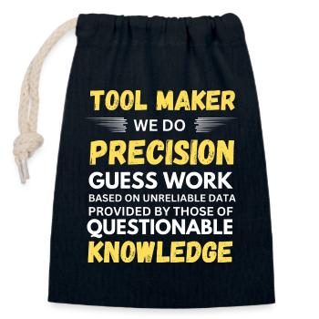 Toolmaker Nous faisons des suppositions précises Drôle - Sac cadeau en coton avec cordon (14 x 20 cm) - bleu marine - Devant