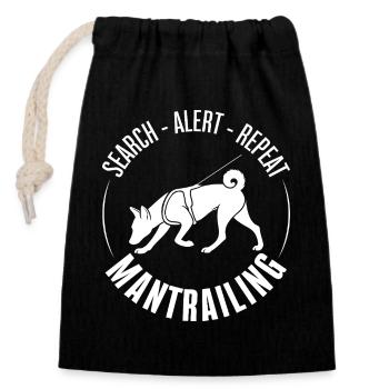 Chiens de chasse de piste Basenji Chiens de recherche sportive Wilsigns - Sac cadeau en coton avec cordon (14 x 20 cm) - noir - Devant