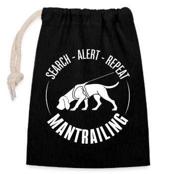 Chiens de chasse de chasse Sanglière Recherche de chiens Sports Chiens - Sac cadeau en coton avec cordon (14 x 20 cm) - noir - Devant