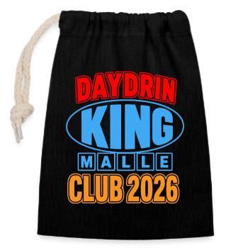 Malle 2026 Daydrin KING Malle Club 2026 - Sac cadeau en coton avec cordon (14 x 20 cm) - noir - Devant