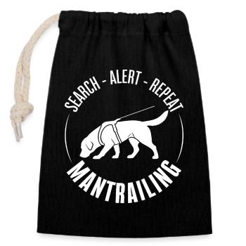 Labrador Mantrailing Hundesport Hunde Labbi  - Verschließbarer Geschenkbeutel aus Baumwolle (14x20cm) - Schwarz - Vorne