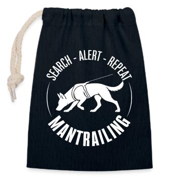 Chiens de sport malinois Mantrailing Dogs Wilsigns - Sac cadeau en coton avec cordon (14 x 20 cm) - bleu marine - Devant