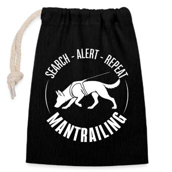 Malinois Mantrailing Hundesport Hunde Wilsigns - Verschließbarer Geschenkbeutel aus Baumwolle (14x20cm) - Schwarz - Vorne