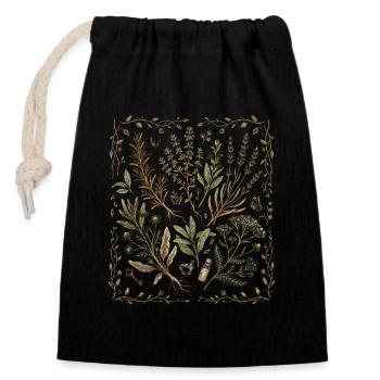 Nature Herbal Medicine - Closable cotton gift bag (14x20cm) - black - Front