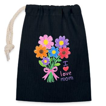 Pencil Bouquet for Mom - Closable cotton gift bag (14x20cm) - navy - Front