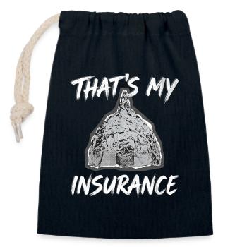 Aluminum Hat Safety - Closable cotton gift bag (14x20cm) - navy - Front