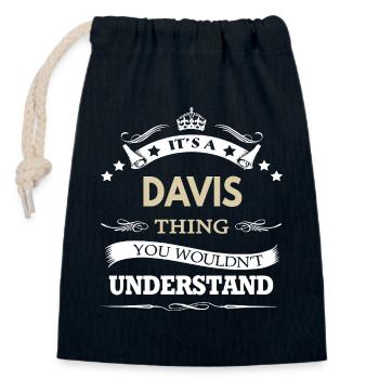 Es ist eine Davis-Sache, die du nicht verstehen würdest. Lustig. - Verschließbarer Geschenkbeutel aus Baumwolle (14x20cm) - Navy - Vorne