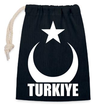 Turkey Flag - Closable cotton gift bag (14x20cm) - navy - Front
