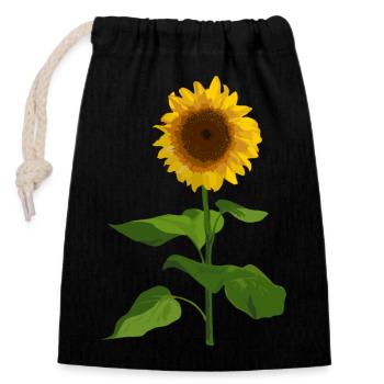 sunflower - Closable cotton gift bag (14x20cm) - black - Front