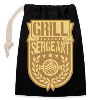 Grill Sergeant cool laurel wreath - Closable cotton gift bag (14x20cm) - black - Front