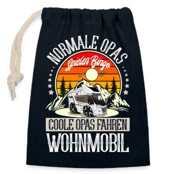 Camping Camper Campen Opa - Verschließbarer Geschenkbeutel aus Baumwolle (14x20cm) - Navy - Vorne