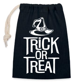 Trick or Treat - Closable cotton gift bag (14x20cm) - navy - Front