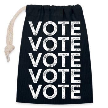 Vote Vote Vote Vote Vote - Closable cotton gift bag (14x20cm) - navy - Front