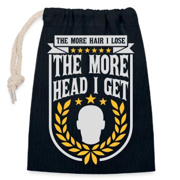 I get more head - Closable cotton gift bag (14x20cm) - navy - Front