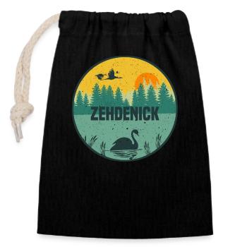 Zehdenick - Verschließbarer Geschenkbeutel aus Baumwolle (14x20cm) - Schwarz - Vorne