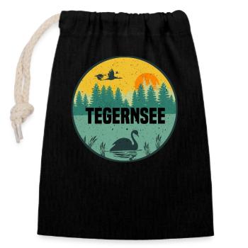 Tegernsee - Verschließbarer Geschenkbeutel aus Baumwolle (14x20cm) - Schwarz - Vorne