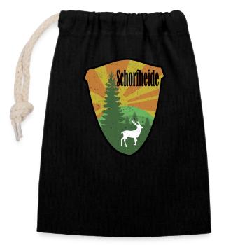 Schorfheide - Verschließbarer Geschenkbeutel aus Baumwolle (14x20cm) - Schwarz - Vorne