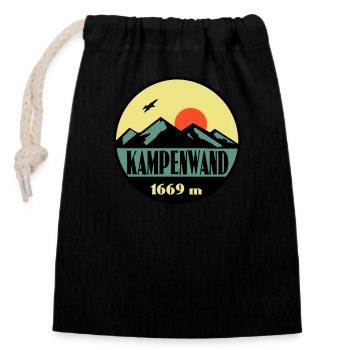 Kampenwand - Verschließbarer Geschenkbeutel aus Baumwolle (14x20cm) - Schwarz - Vorne