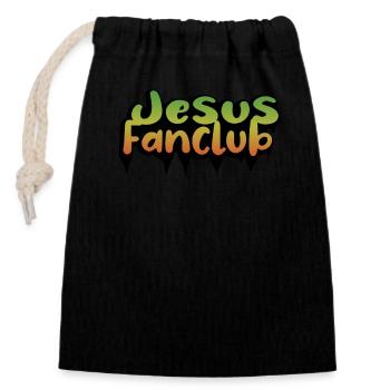 Jesus Fanclub - Verschließbarer Geschenkbeutel aus Baumwolle (14x20cm) - Schwarz - Vorne