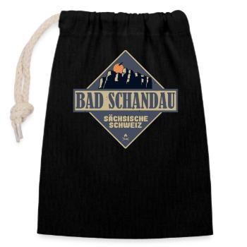 sächsische Schweiz Bad Schandau - Verschließbarer Geschenkbeutel aus Baumwolle (14x20cm) - Schwarz - Vorne